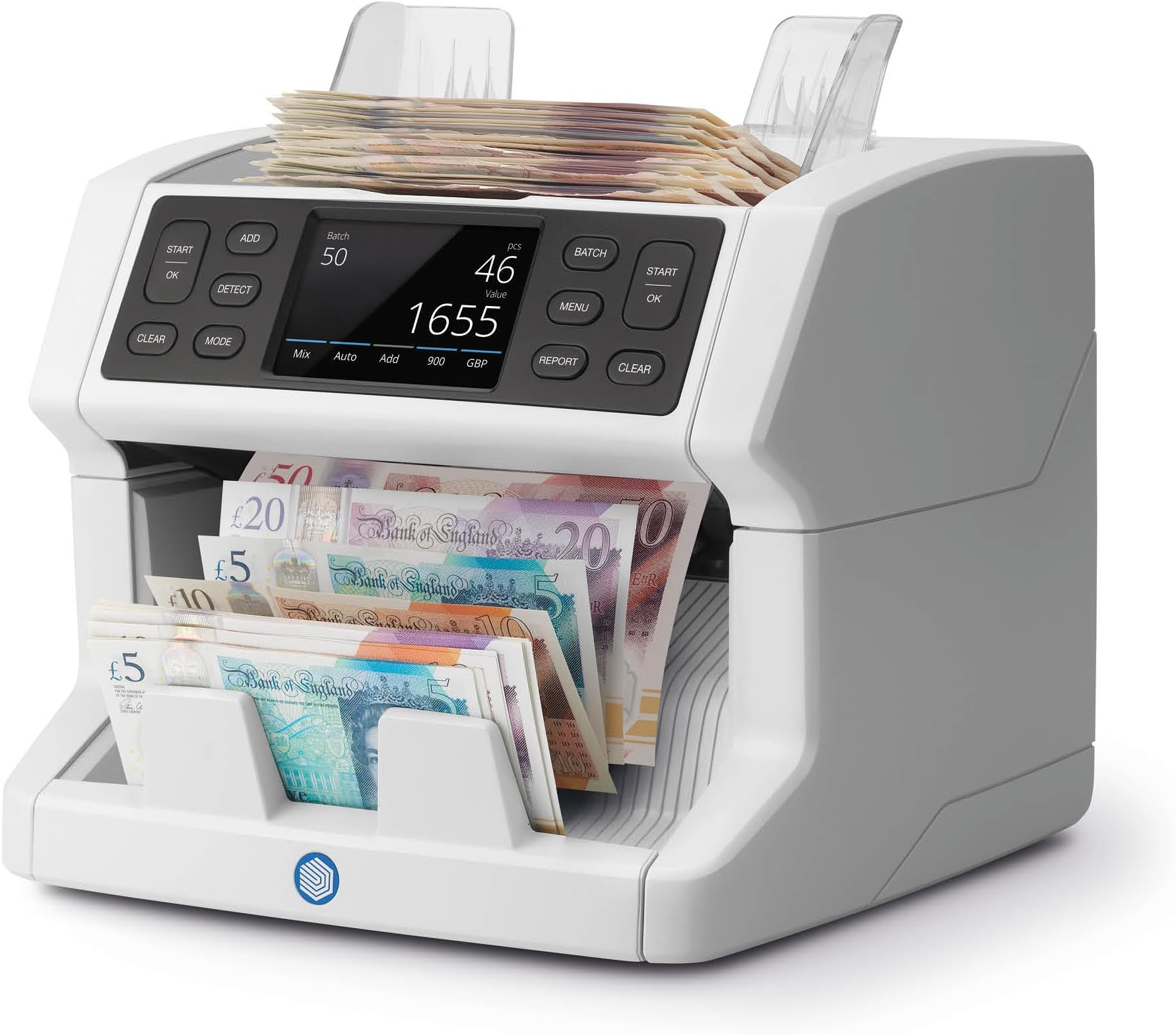 Safescan2885-S Money Counting Machine That Value Counts Mixed Notes Including USD - Cash Counting Machine with 7-Point Counterfeit Money Detector - Money Counter Machine with Multi-Lingual Interface