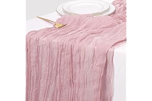 Cheesecloth Table Runner, 10FT Dusty Pink Gauze Table Runner for Girl Baby...
