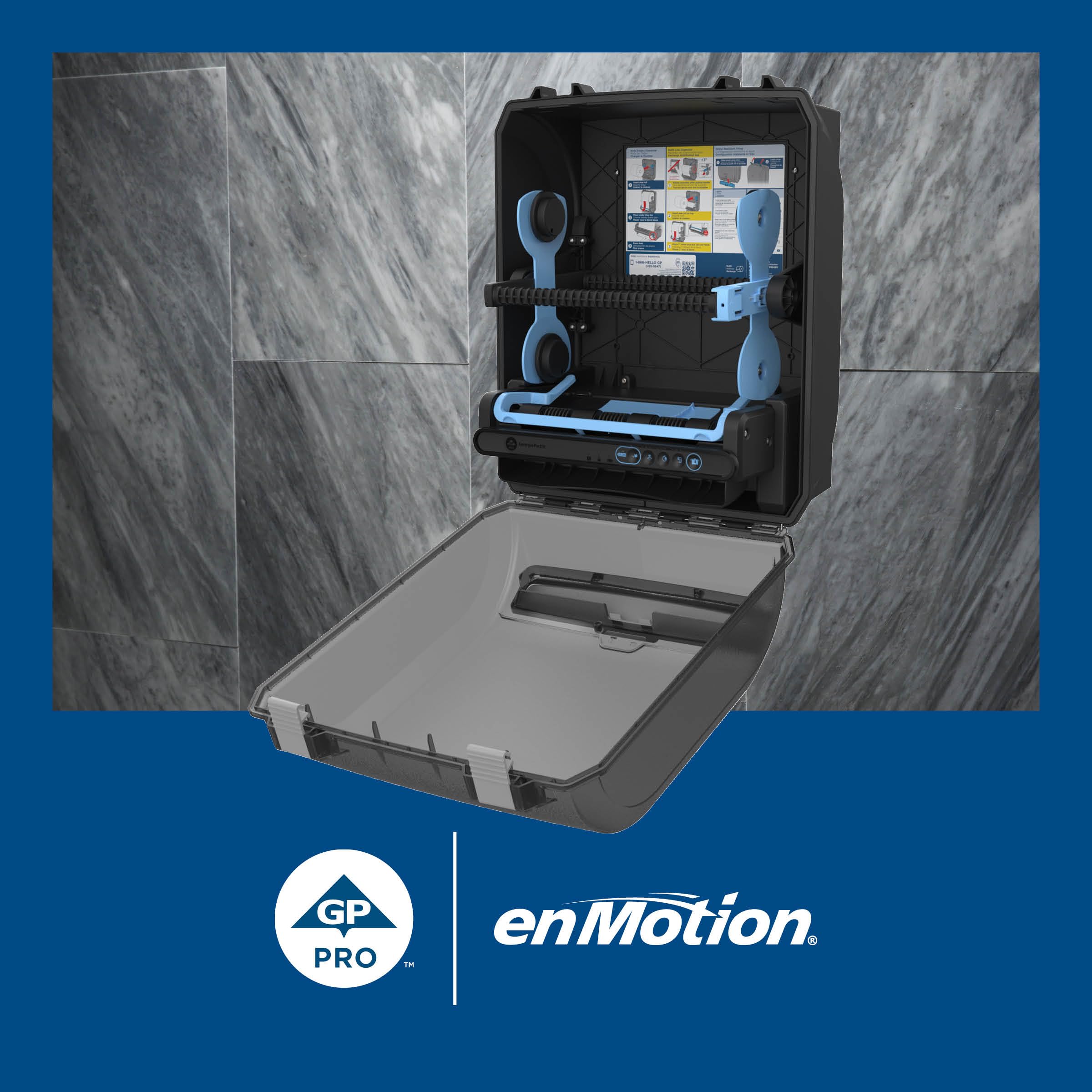 ENMOTION® Dispensador automático de Toallas de Papel sin Contacto de 10 Pulgadas por GP Pro (Georgia-Pacífico), Negro, 1 dispensador