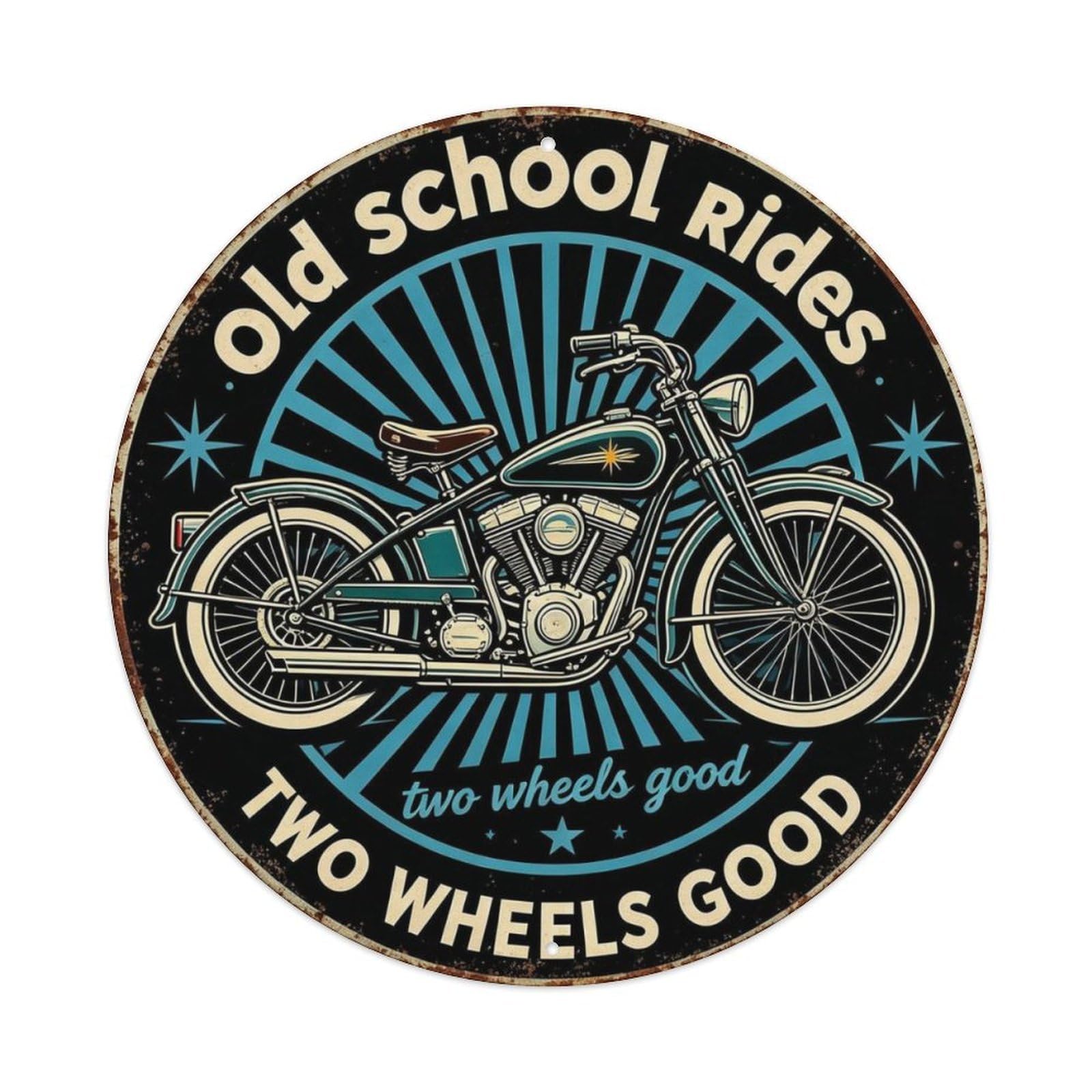 Old School Rides Metal Tin Sign Plaque