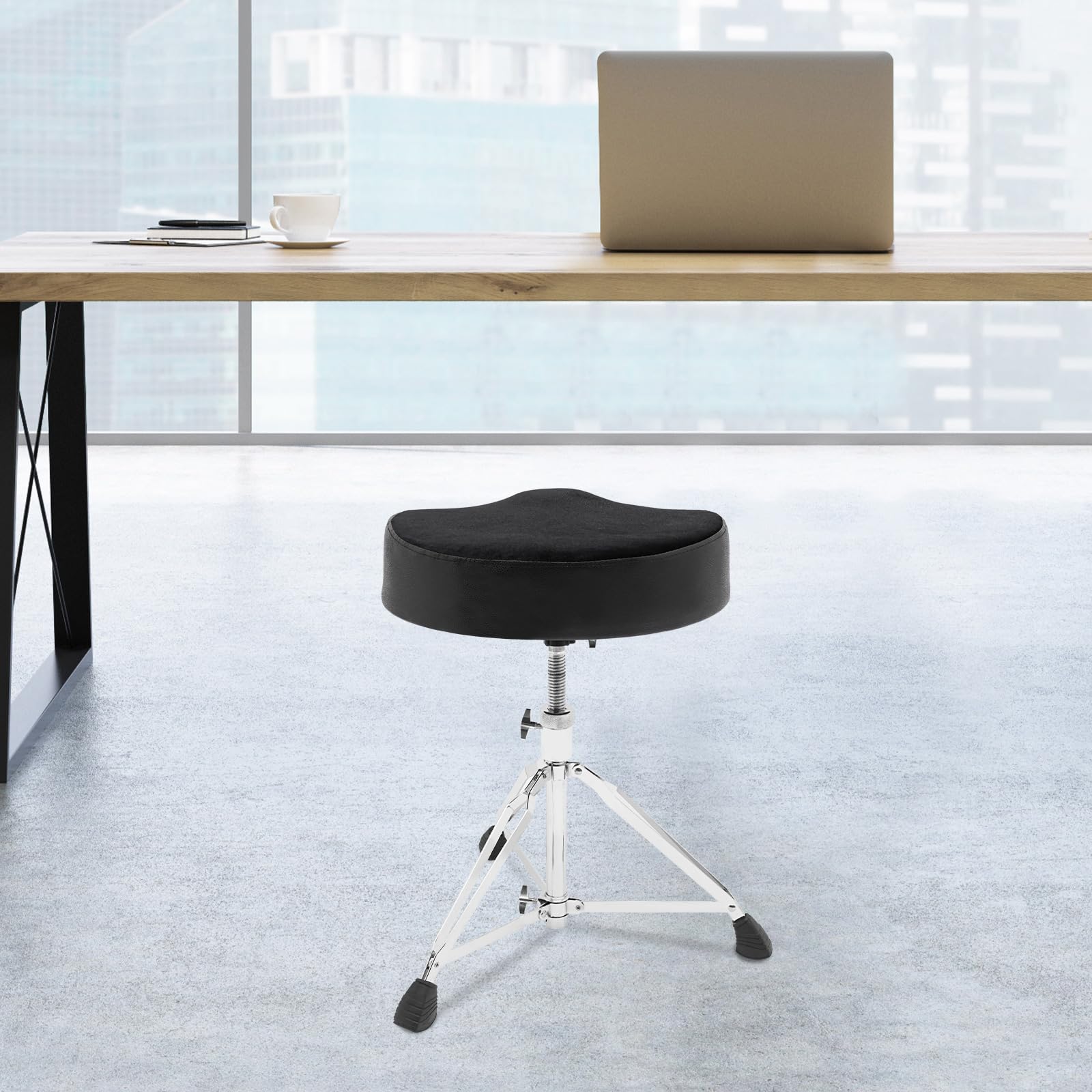 Tabouret à trois pieds réglable en hauteur - Pliable - Jusqu'à 100 kg - Réglable de 45 à 68 cm - Avec pieds antidérapants - Pour les salles de classe de musique, les exercices de batterie