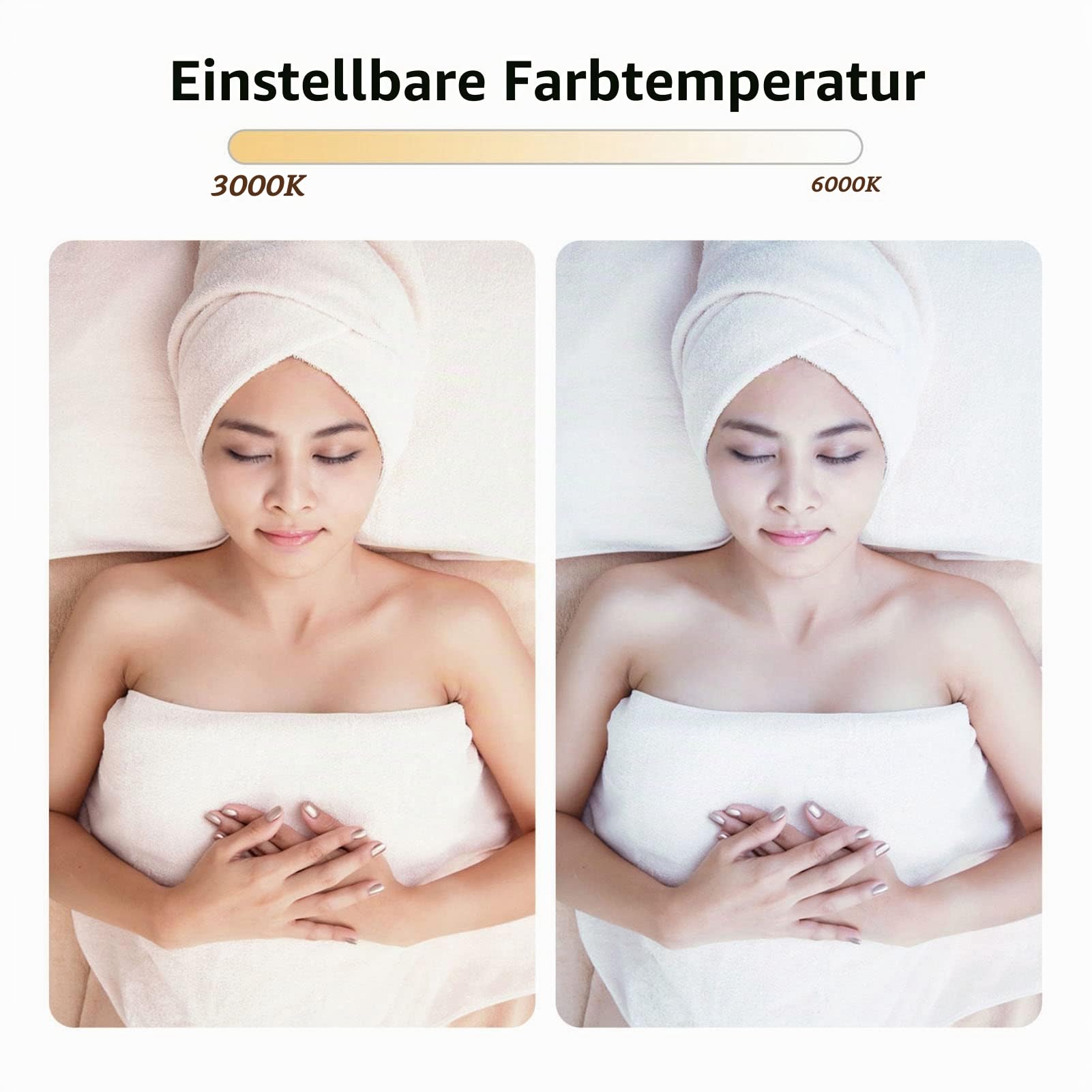 Fabater LED-Tischlampe für Nail Art, 25W Halbmond-LED-Wimpernlicht, Nagel-Schreibtischlampe, 3000K-6000K Lash Tech-Lichter, 3 Lichtmodi, Manikürelampe für Schönheit, Hautpflege, Wimpern (EU-Stecker)