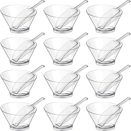 Upgrade Candy Table Supplies with Our Premium Crystal Clear Bowls and Scoop Set