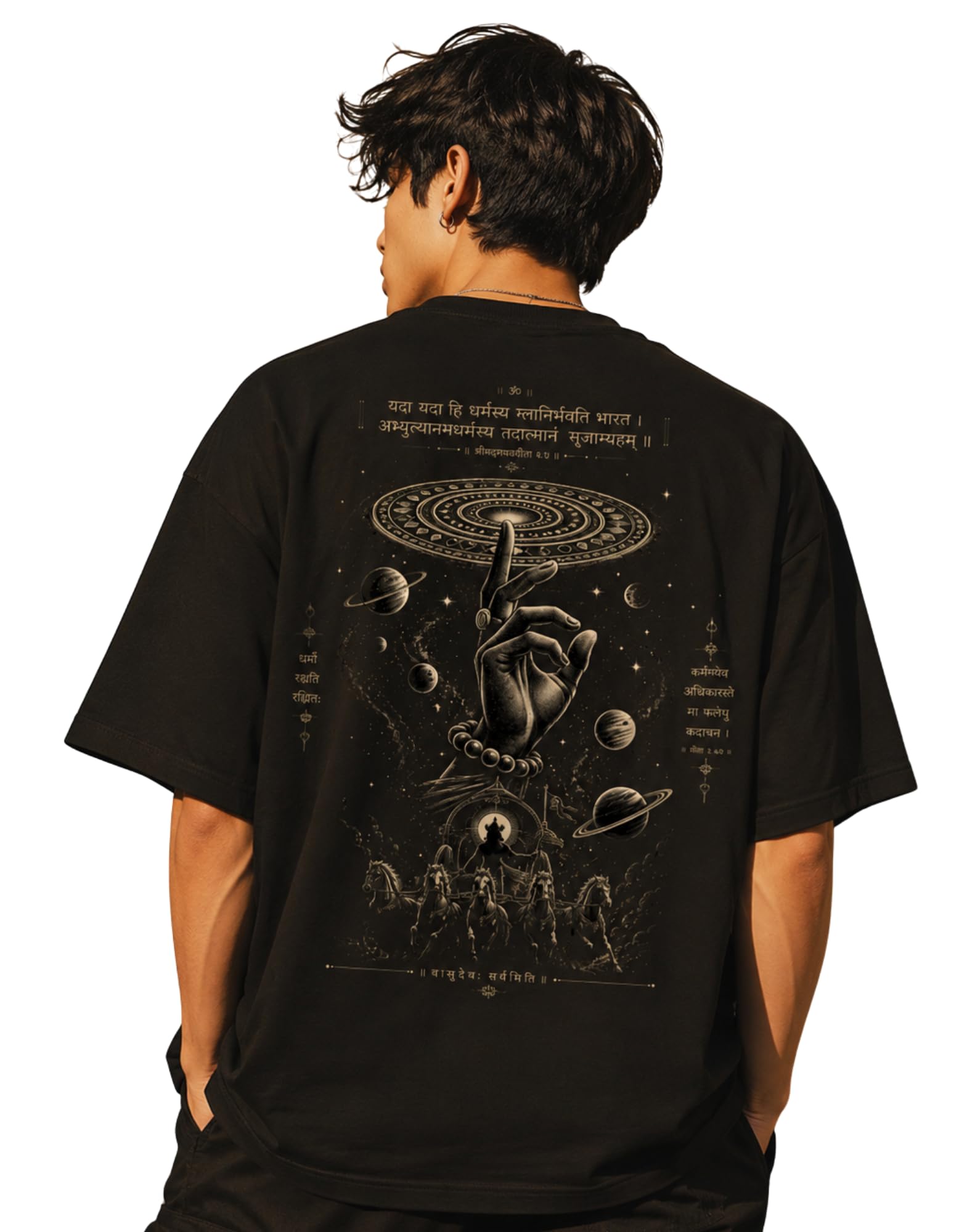 Krishna T-Shirt | Yada Yada Hi Dharmasya Loose Fit Oversized Tshirt-picture-13