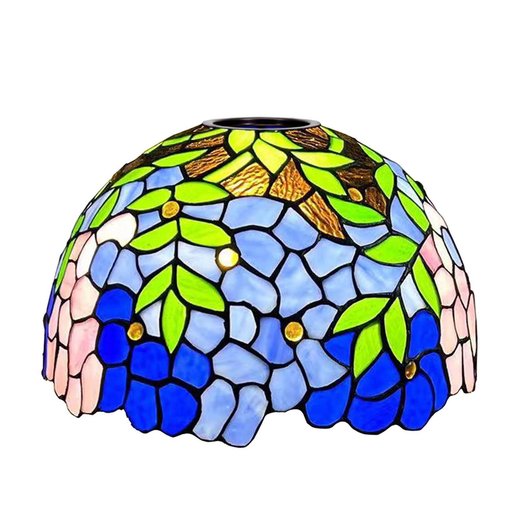 SaryEdge 12X7 Inch Stained Glass Lamp Shade Replacement Only Tiffany Style Lampshades Antique Light Cover Suitable For Use With Arched Floor Lamp Torchiere Lamp Table Lamp Pendant Ligh，Wisteria