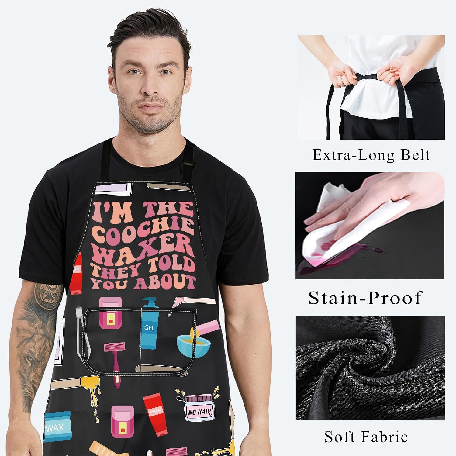 BDPWSS Esthetician Apron Wax Specialist Gift Waxing Artist Gift I'M The Coochie Waxer They Told You About Wax Tech Apron image 4