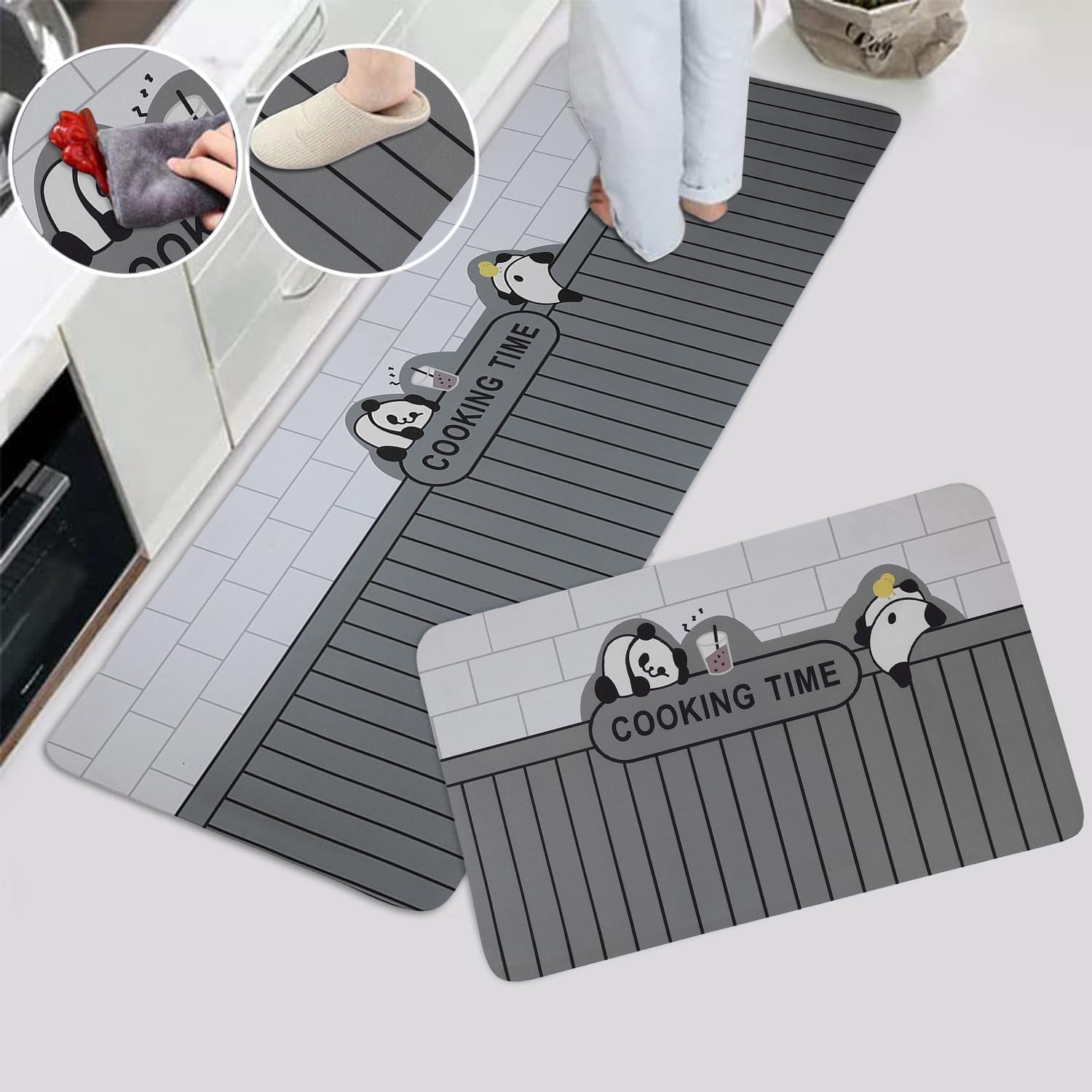 LADILA 2 Piece Kitchen Mats, Waterproof Memory Foam Kitchen Rugs, Standing Desk Mat Floor Mats, Comfort Runner Rug Carpets for Kitchen Floor, Waterproof Comfort Standing Mat (D - 14) — Amazon image 13