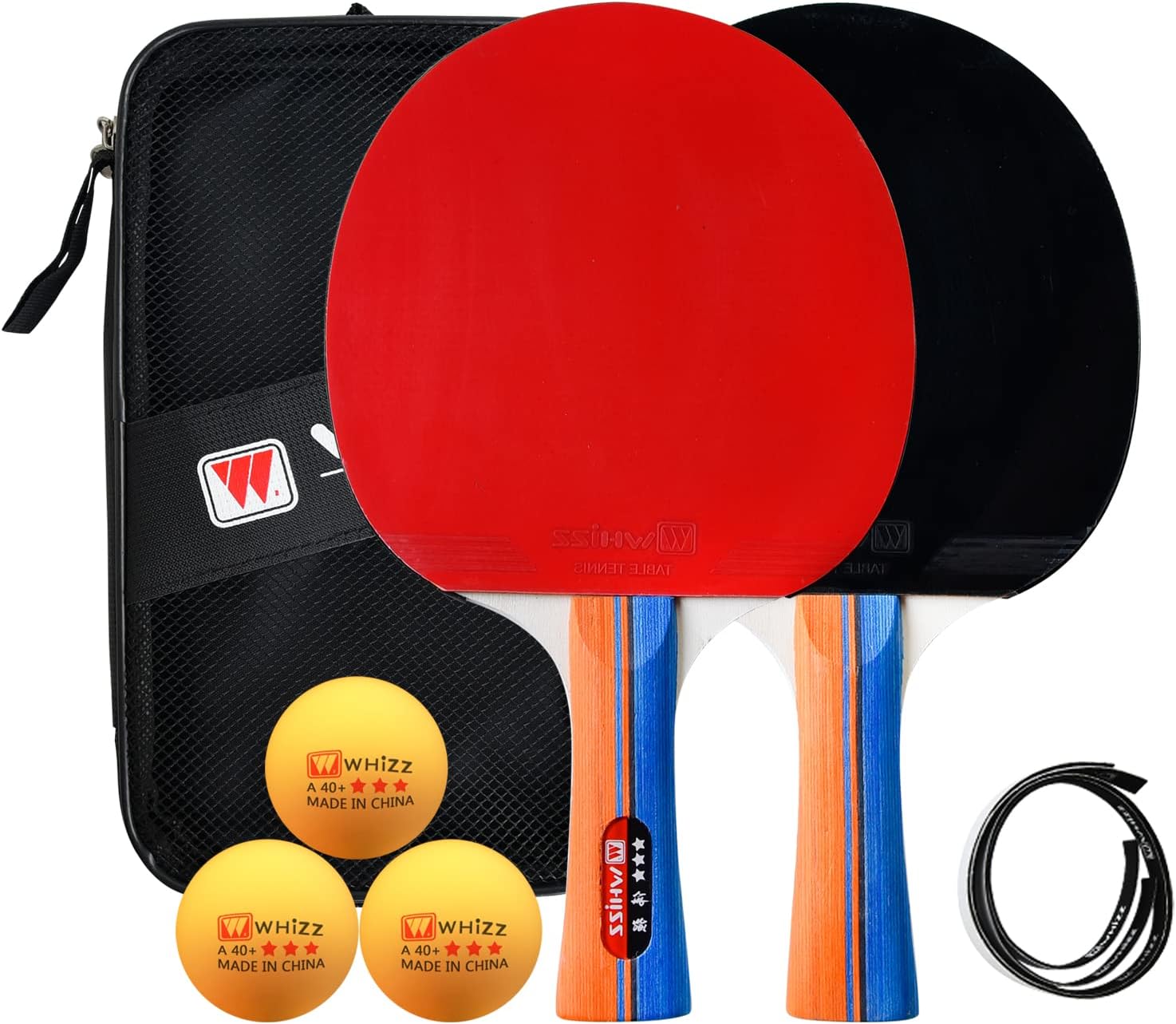 QICHUAN Whizz Table Tennis Racket Set of 2, Ping Pong Paddles and Balls for Beginner, Indoor Outdoor Play (A9) : Sports & Outdoors