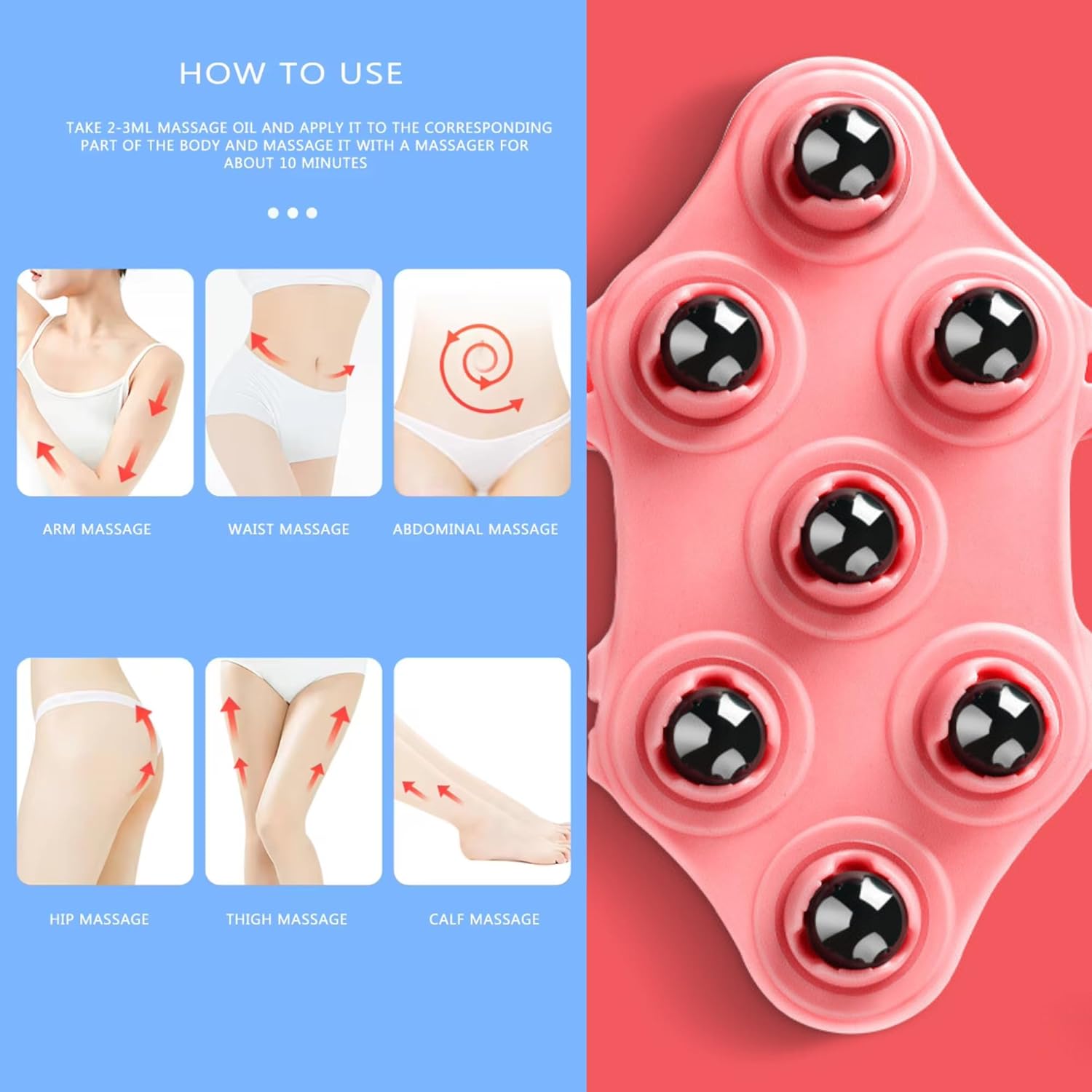 Handheld Massage Ball for Muscle Back Neck Joint Foot Shoulder Leg Pain Relief - Palm Shaped Massage Tool with Roller Balls, Portable Design Handheld Massage Ball for Muscle Back Neck Joint Foot Shoulder Leg Pain Relief - Palm Shaped Massage Tool with Roller Balls, Portable Design