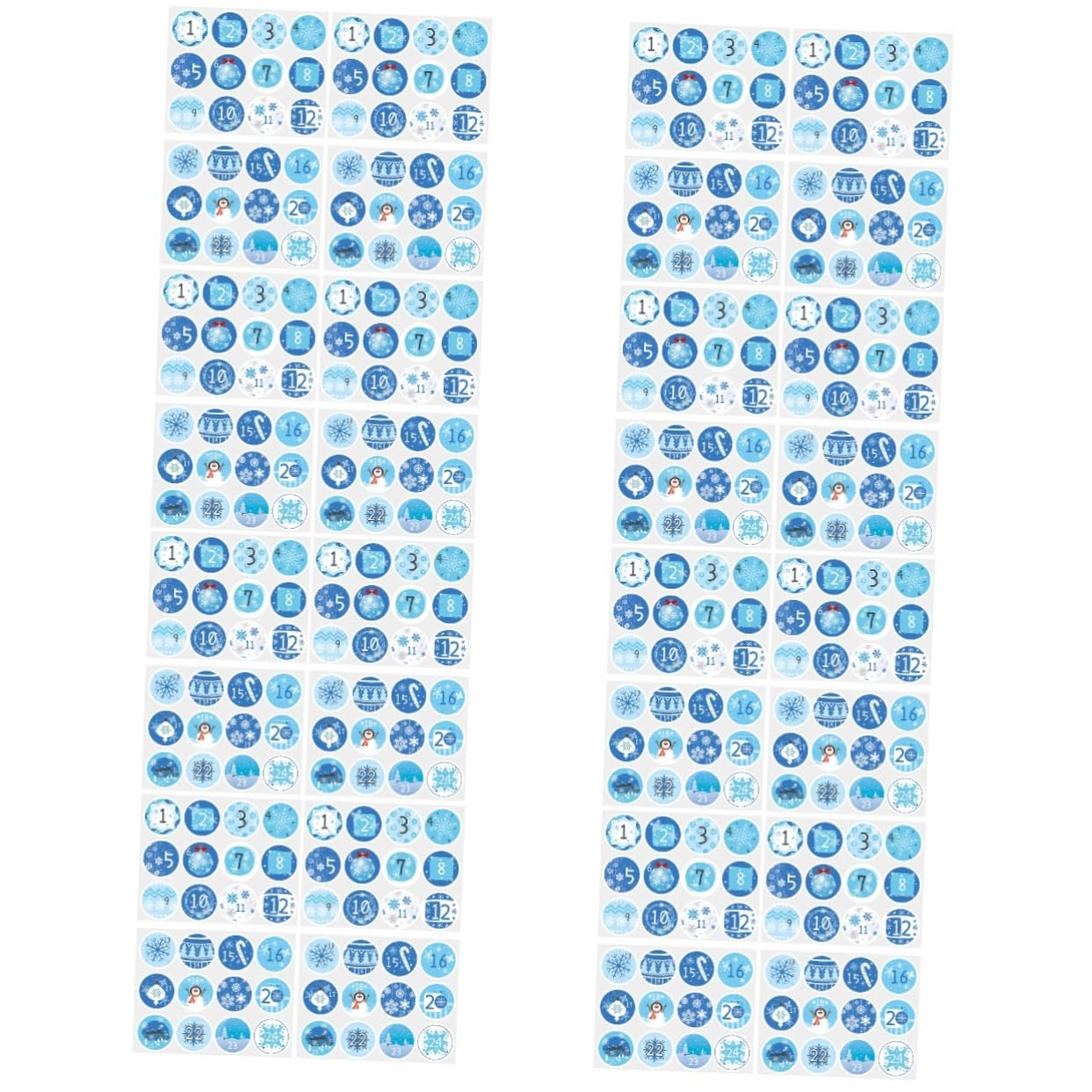 PRETYZOOM 160 Blatt Weihnachtskalender-Aufkleber Aufkleber mit Weihnachtssiegelnummer Plätzchen dekorieren adventskalenderaufkleber weihnachtskalender aufkleber Geschenketiketten Blue