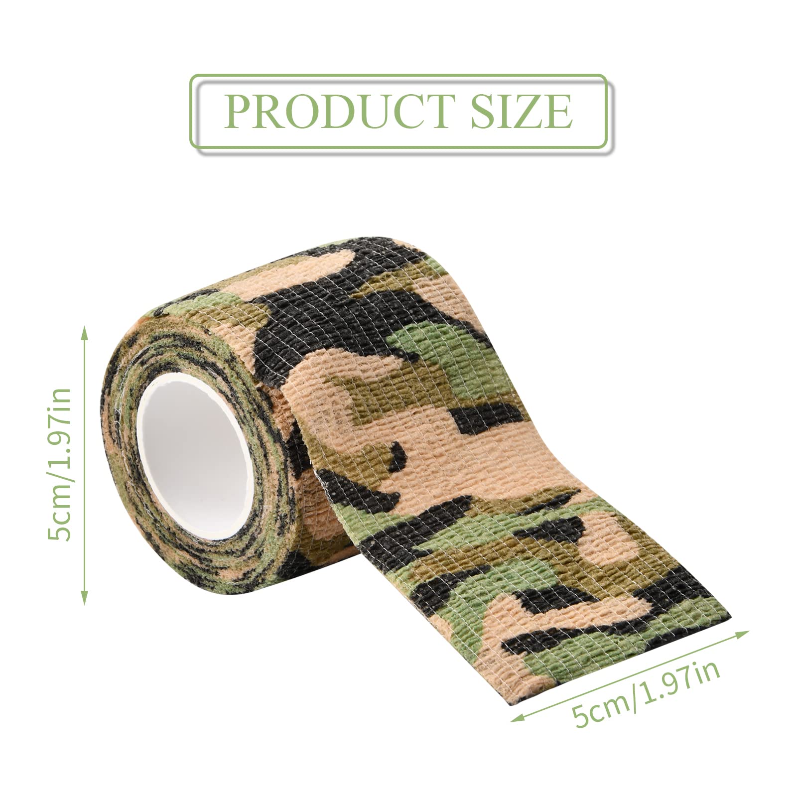 4 Rotoli Di Benda Elastica Mimetico - Nastro Autoadesivo Per Caccia, Militare E Outdoor (Verde, Deserto, ACU) - Foto 10