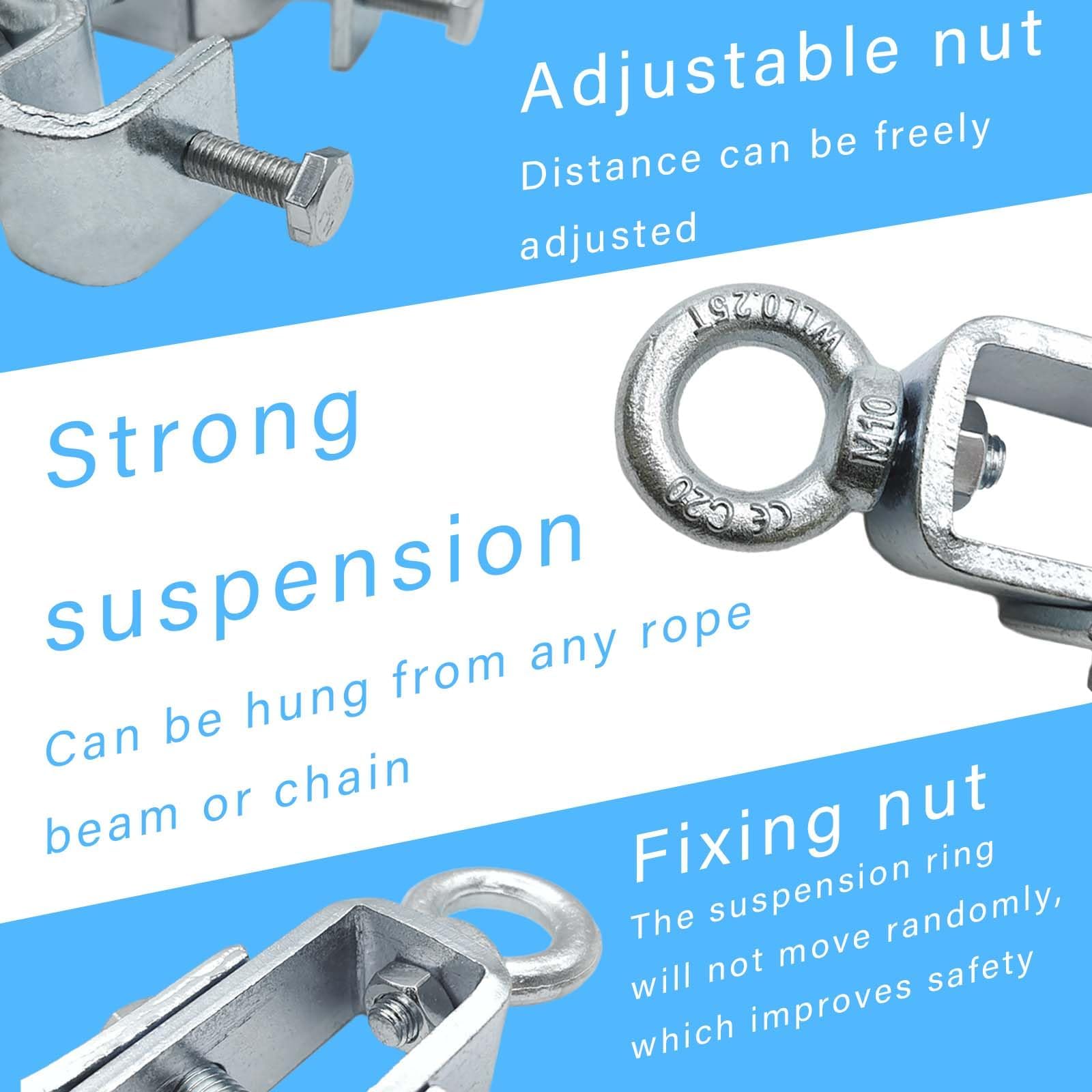 Soporte para saco de boxeo Gancho I-Beam Colgador de Acero para vigas de alta resistencia con soportes de montaje