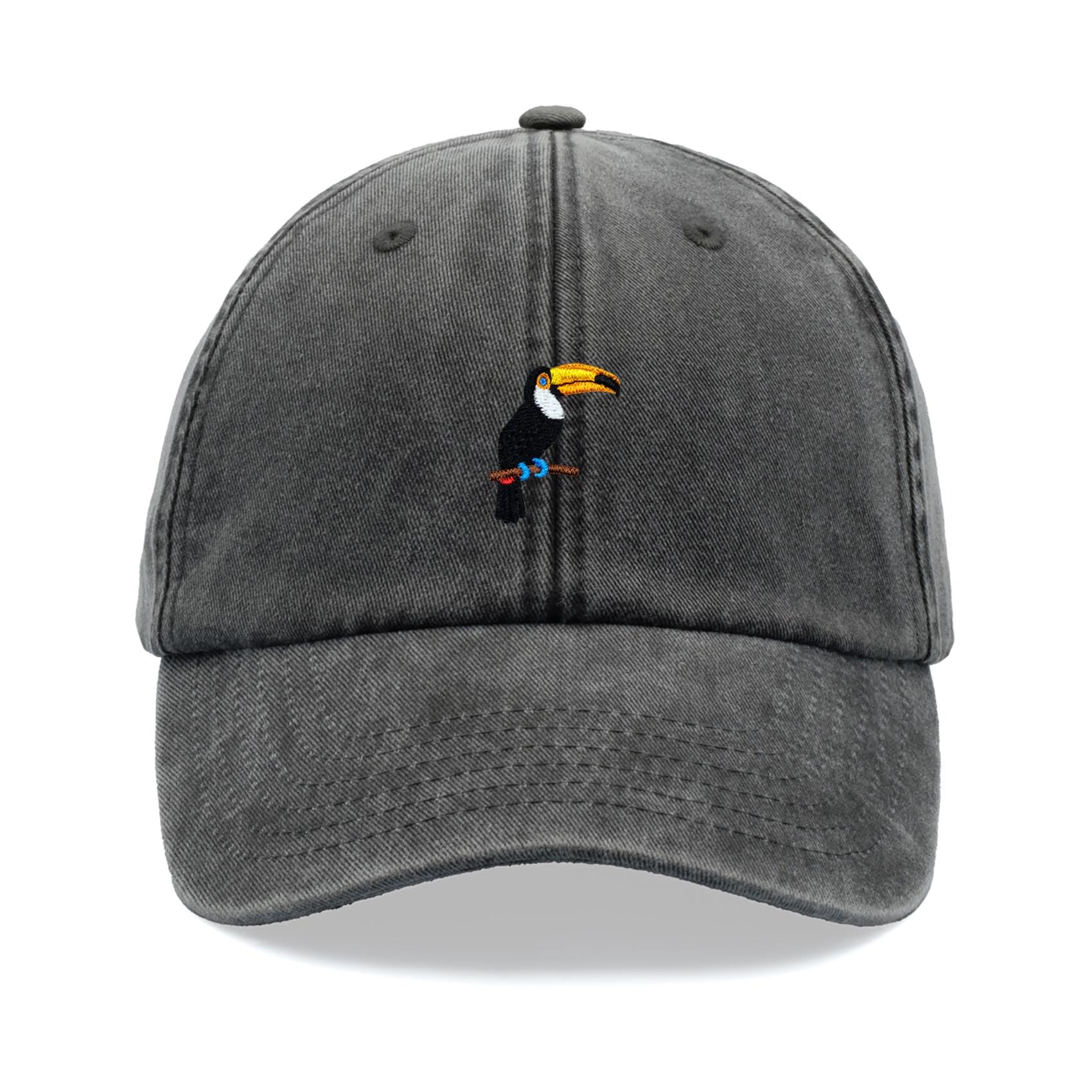 Toucan Bird Baseball Cap Vintage Washed Unisex Dad Hat Adjustable Black