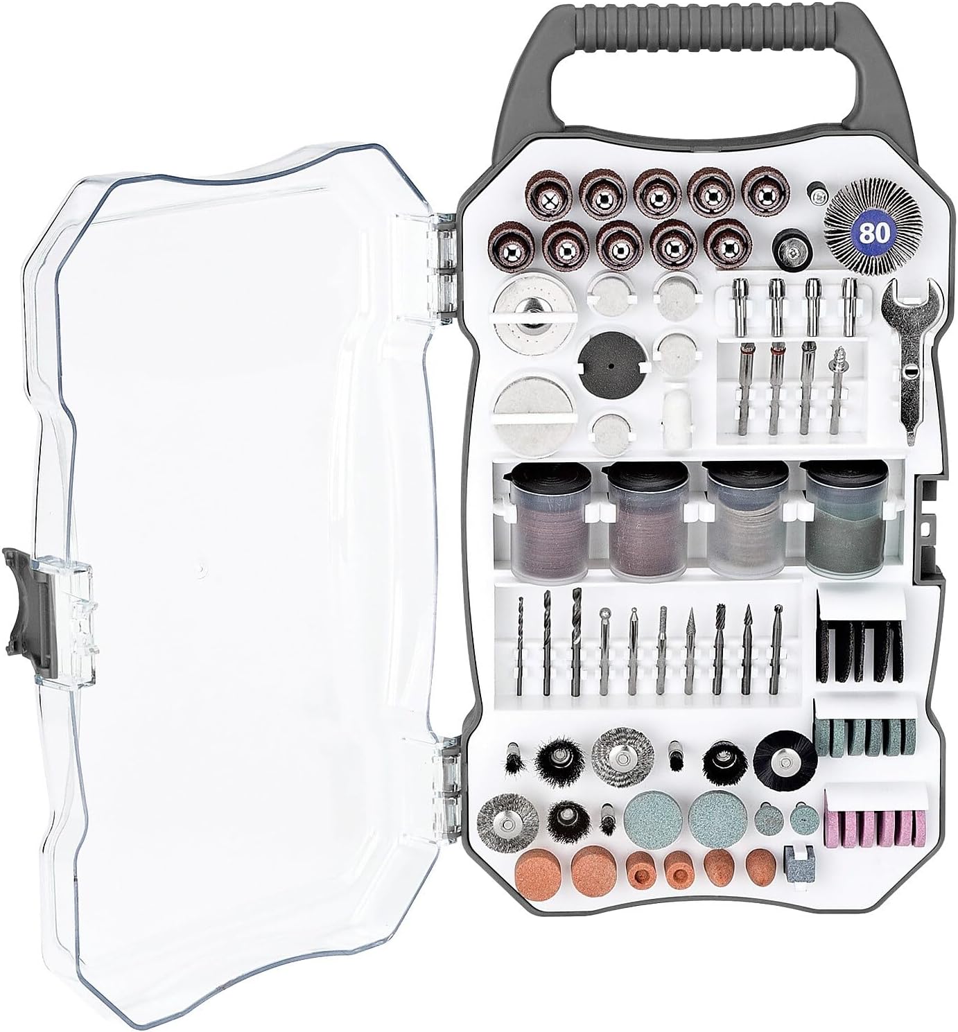 Genesis GART70 70-Piece Universal Rotary Tool Accessory Set with Durable Carrying Case , Gray