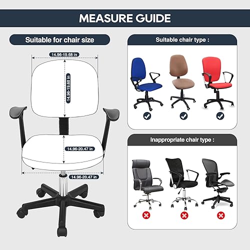 Miniatura 5 de NeColorLife Funda de terciopelo para silla de oficina, funda elástica para silla de escritorio, funda gruesa para silla de computadora, funda