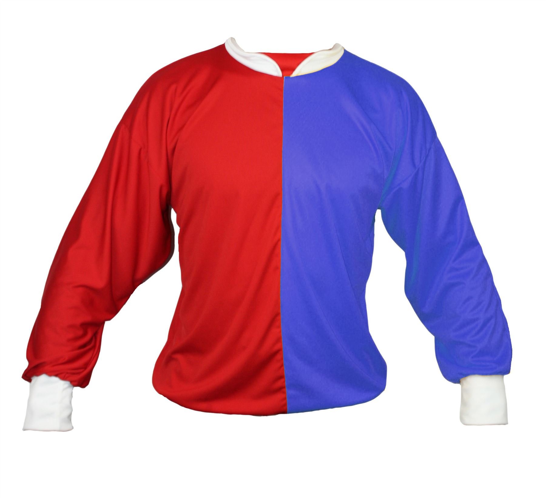 Adults Horse Racing Top Jockey Jersey Silks Colours Equestrian Cheltenham National Fancy Dress [Red & Blue] — image 1