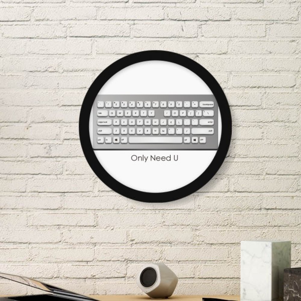 Peintures Programmeur Clavier cadre rond pour habiller un mur blanc triste
