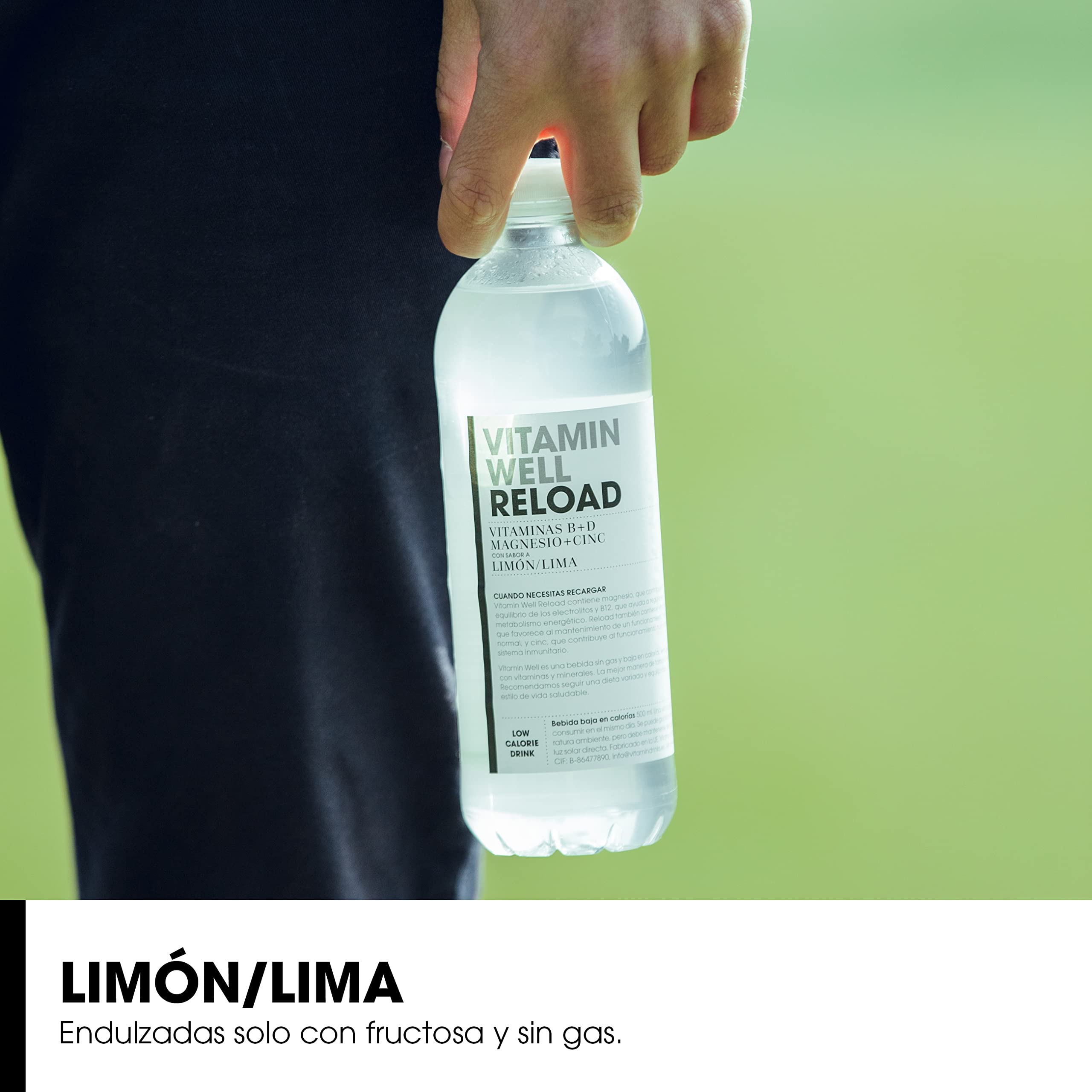 Vitamin Well - Enriquecido con Vitaminas D y B, Magnesio, Zinc, Sabor Limón-Lima Reload & Sport 001 (12 x 500ml)