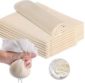 CHUNBAI® Garza Alimentare Per Filtrare - 6 Pezzi In Cotone Puro, Lavabile, Per Formaggio, Tè - Foto 2