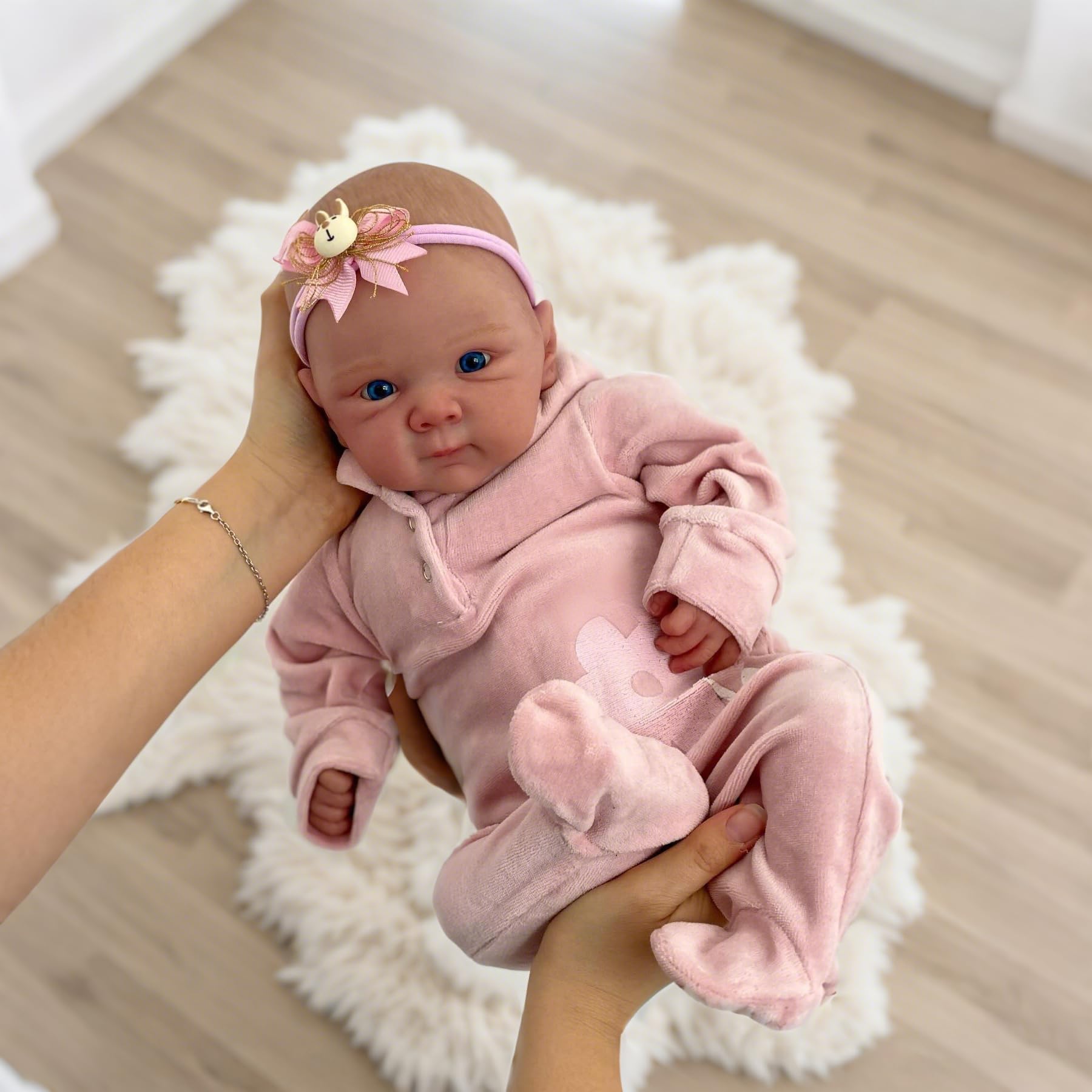 iCradle Realistic Reborn Baby Doll 18 Inch 48cm, Newborn Doll with Pink Clothes, Safe Play Toy for Kids Ages 3+ - Image 4