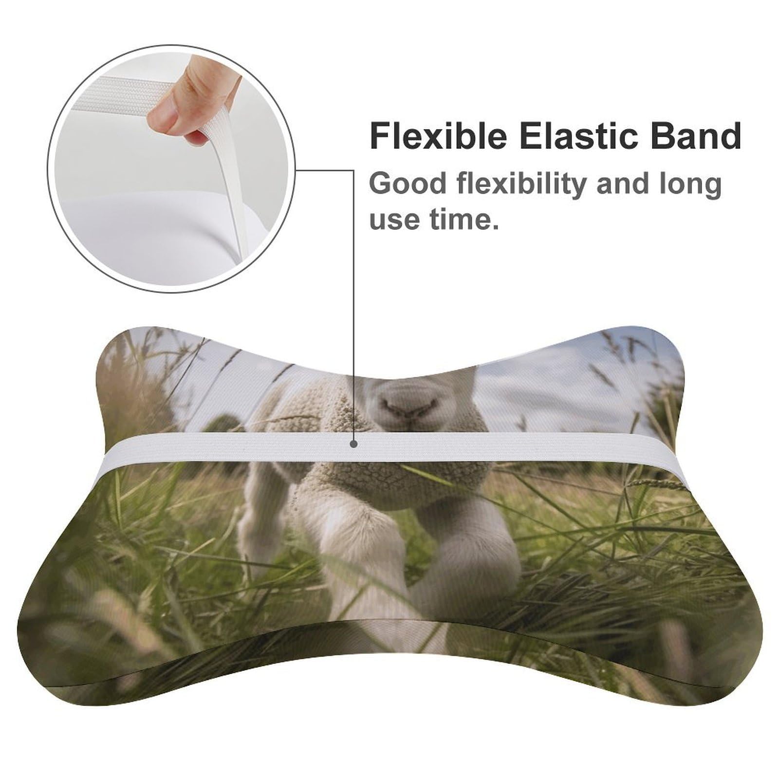 Almohada de oveja corriendo sobre hierba, núcleo de almohada de espuma viscoelástica, cojín, proporciona apoyo para el cuello, almohadas de coche para viajes y oficinas en casa.