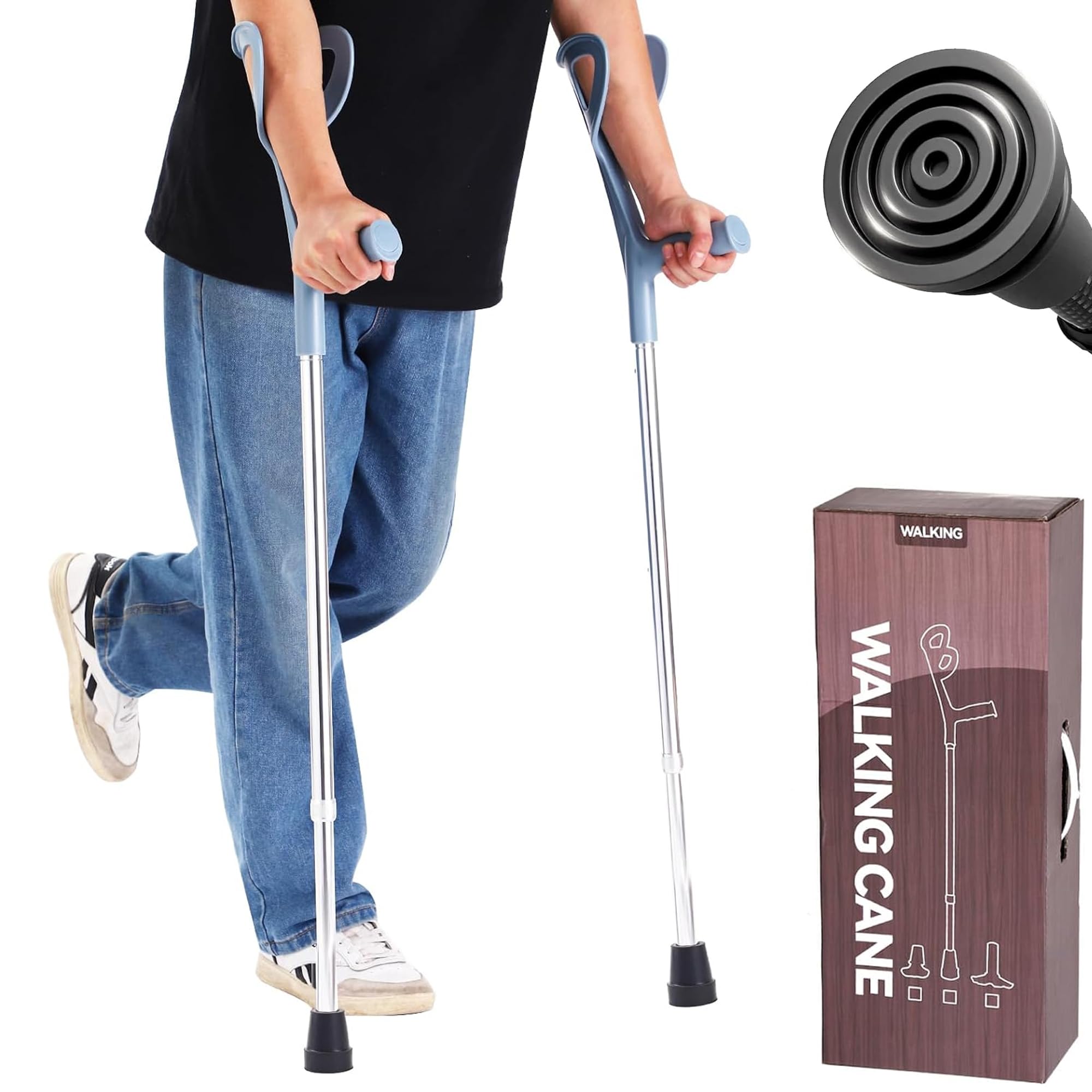 2 Pcs Forearm Crutches for Adults Foldable Knee Patients Mobility aids for Children，Adults and Seniors muletas para adultos