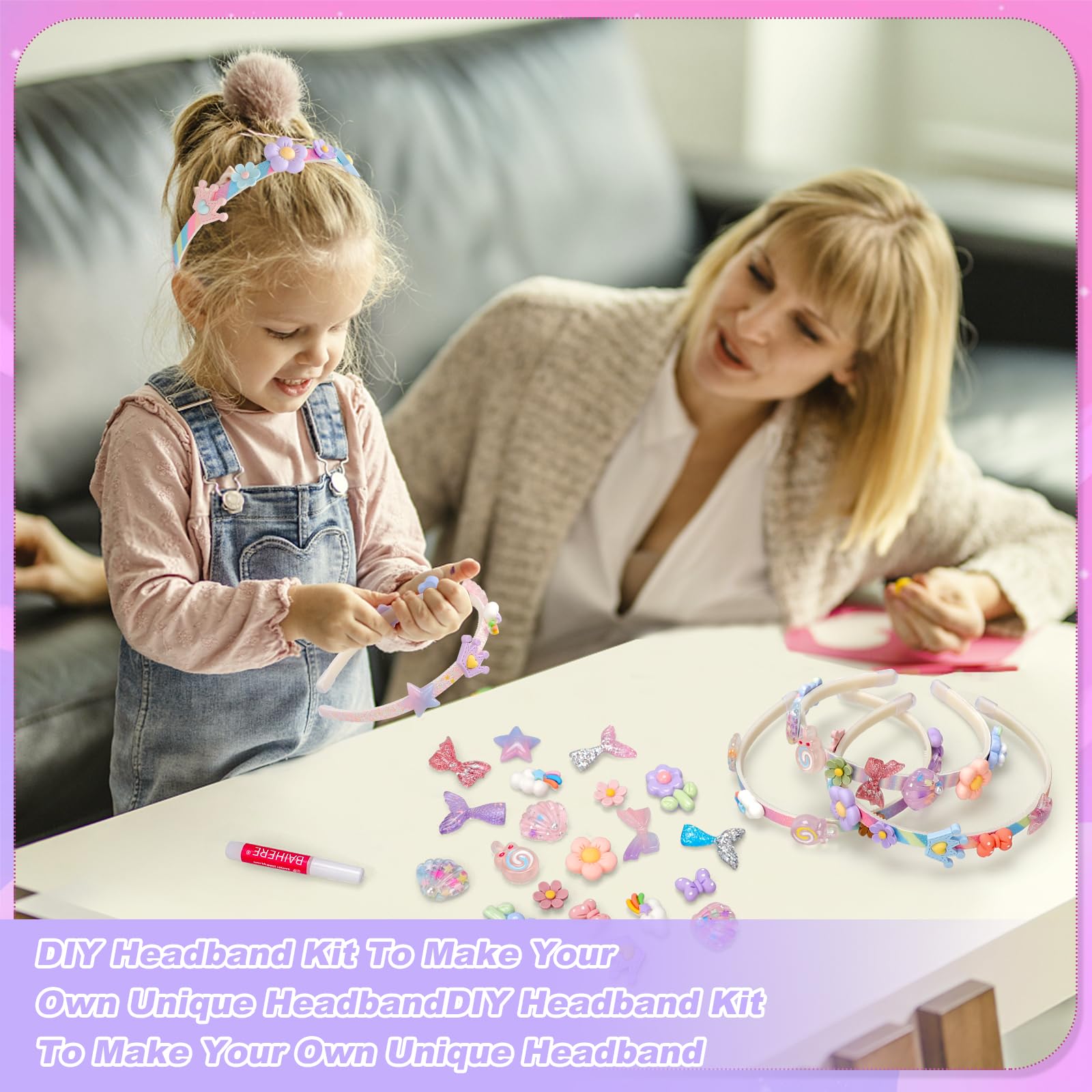 Kit Creazione Fasce Per Capelli Sirena - Fai Da Te Per Bambine 5-12 Anni, 52 Pezzi, Regalo Creativo - Foto 9