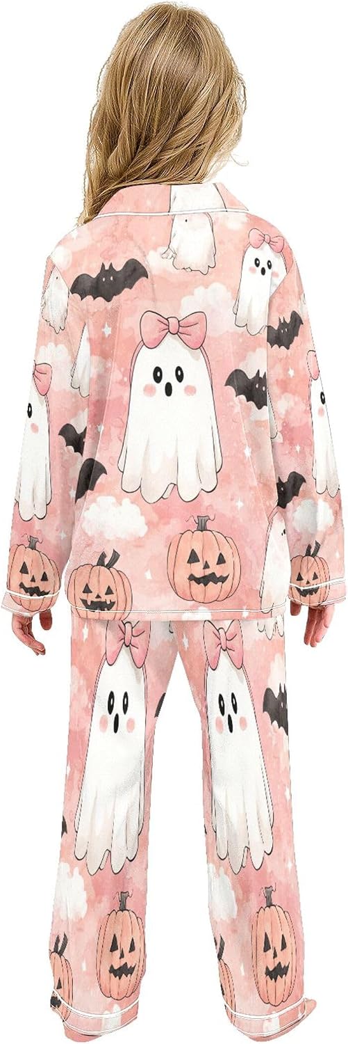Silk Pajama Sets Long Sleeve Pajamas Soft Sleepwear 2 Piece Pjs Set
