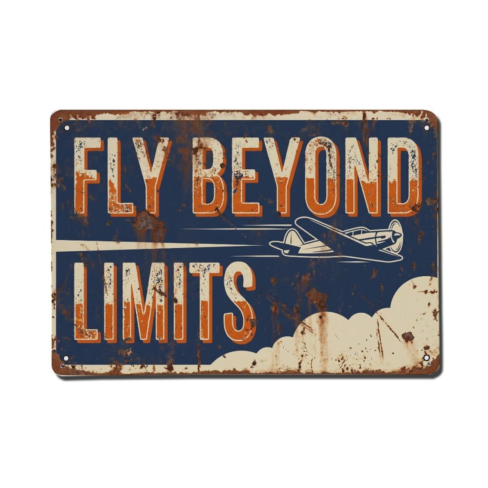 Fly beyond Limits Potential Retro Motivational Slogans Metal Tin Sign Plaque Wall Decor for Cafe, Club Bar, Office, Home Garden Metal Poster 8x12Inch