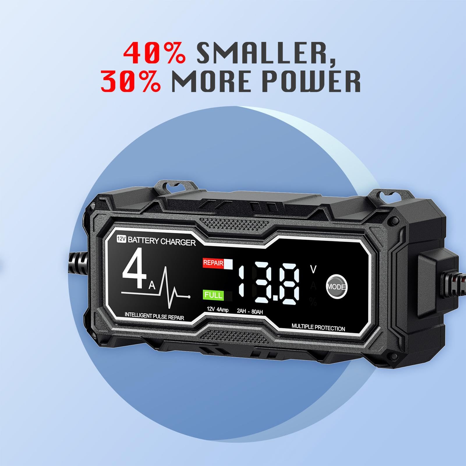 Mainteneur Chargeur Batterie Voiture Intelligent 12V 4A - Réparation Automatique LED
