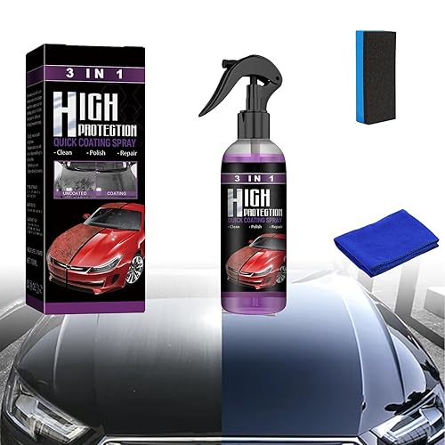 Spray de revestimiento rápido 3 en 1 de alta protección para automóvil, actualización 2024 3 en 1 de cerámica Shiner Spray de limpieza de