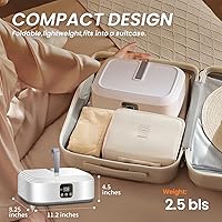 Vista 3 de Secadora de ropa portátil, mini secadora para lavandería, pequeña secadora eléctrica compacta plegable para viajes, RV, hogar y apartamento