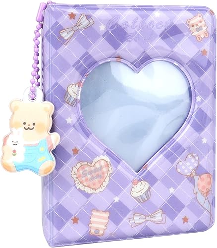 Miniatura 1 de 2 mini álbumes de fotos Kpop de 3 pulgadas con forma hueca de mariposa de amor, morado