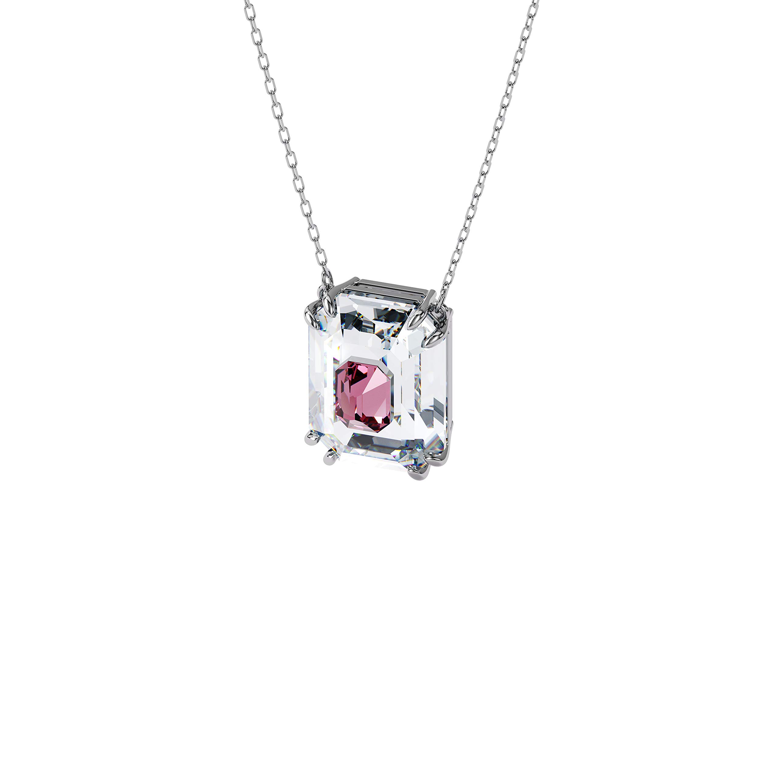 Swarovski Collana, orecchini e bracciale della Collezione Chroma di gioielli in cristallo, finitura rodio, finitura tono oro, cristallo rosa, cristalli trasparenti, taille unique, Metallo, Diamante