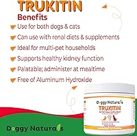 Vista 12 de Trukitin - Carpeta de fosfato a base de quitosina para gatos y perros, ingredientes naturales de grado humano para suplemento de apoyo renal