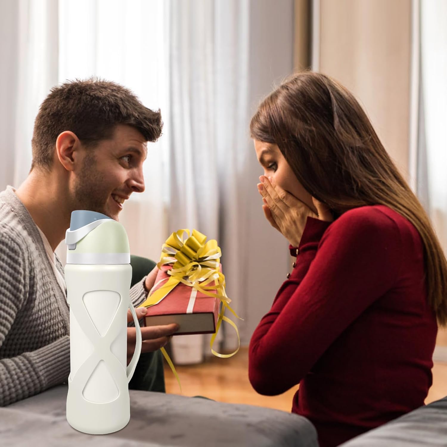 Silicone Boot with Handle Compatible with Owala 24 oz, Full Protective Anti Scratch & Reduce Dent Sleeve Cover, All-Round Wrap Protector Compatible with FreeSip Water Bottles - Image 6