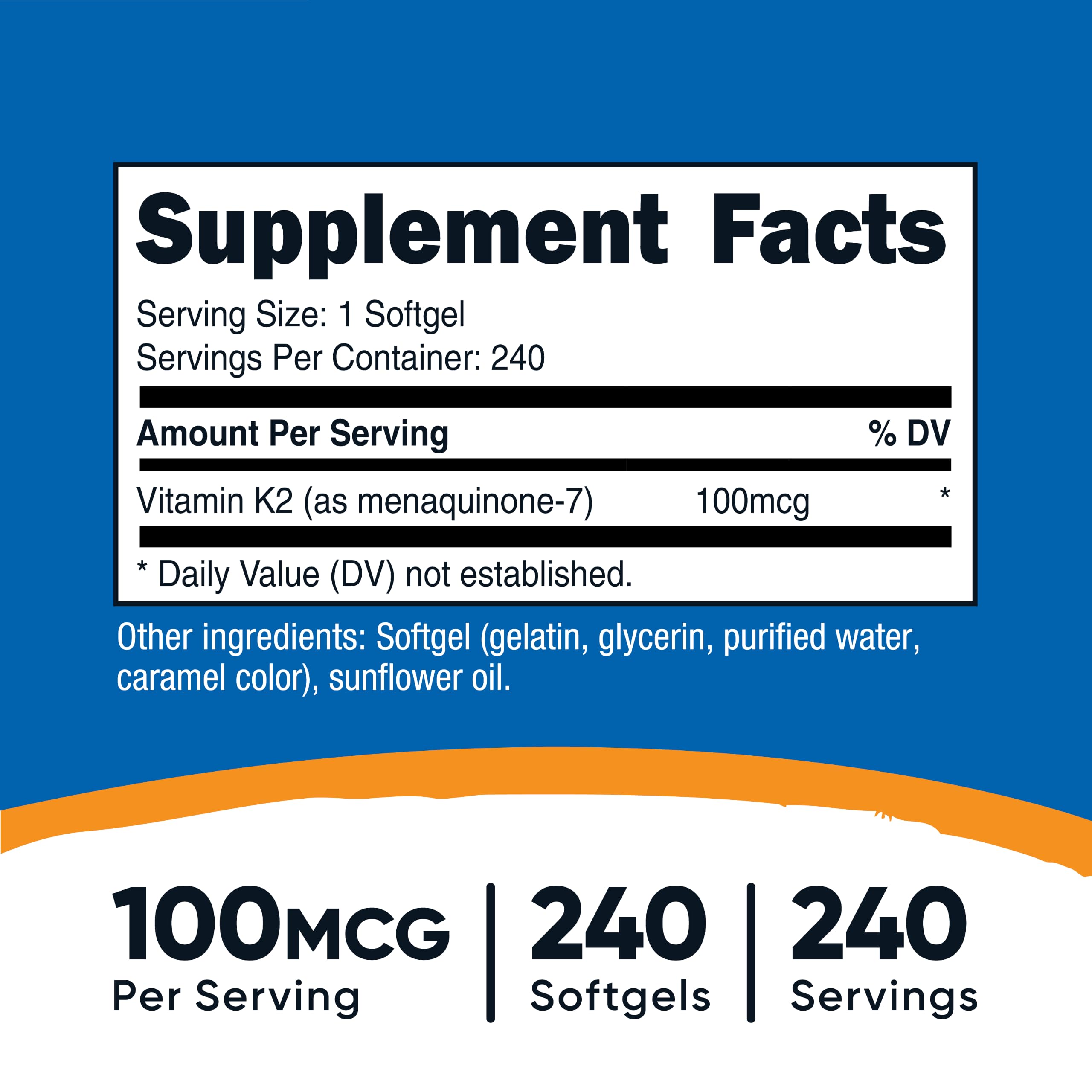 Nutricost Vitamin K2 MK-7 100 mcg, 240 Softgels - Gluten Free and GMO-Free MK7 (Pack of 2) — Amazon image 2