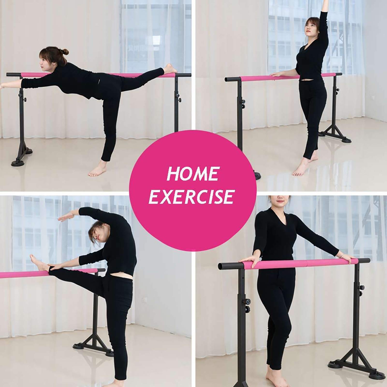 Portable Mobile Ballet Pole, Height Adjustable Freestanding Stretching Dance Bars, Home Kids Girls Ballet Barre Equipment