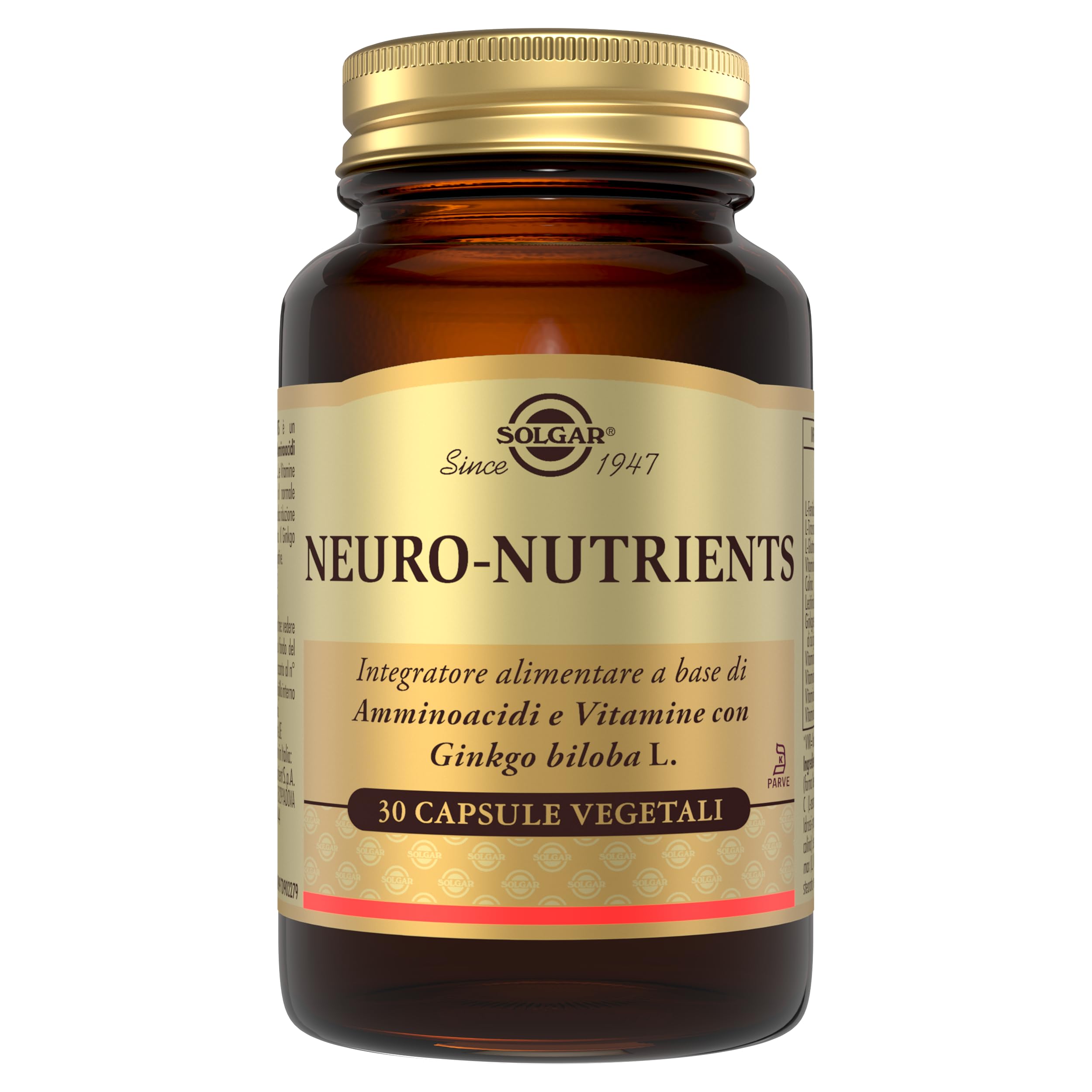 Solgar NEURO NUTRIENTS – Amminoacidi, vitamine del gruppo B e Ginkgo biloba, 30 capsule vegetali
