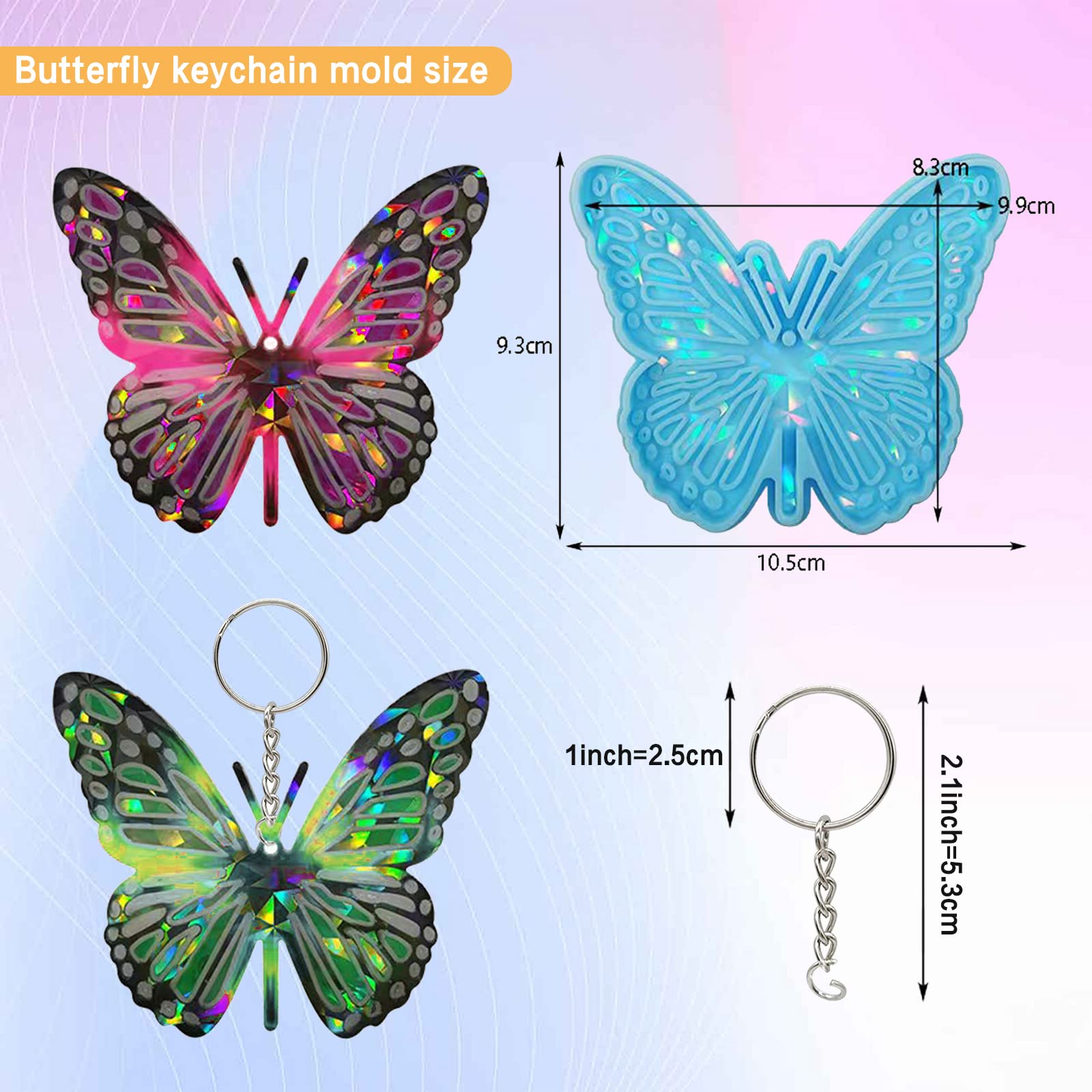 Molain Schmetterling Silikonform Set – 6 Verschiedene 3D-Formen | Für Harz, Gips, Kerzen | DIY Schmuck & Deko