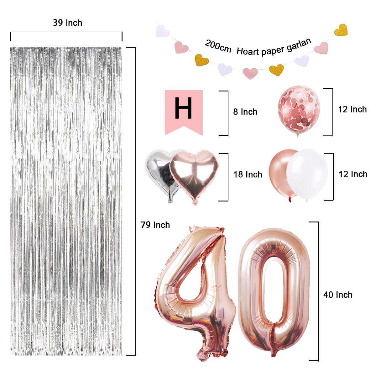 40th Birthday Decorations Banner Balloon Happy Birthday Banner 40th 40th-birthday-decorations-banner-balloon-happy-birthday-banner-40th