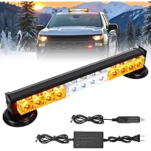 Nilight Amber Beacon Light 12V-24V Aluminum Base Flashing Safety Warning Lights Permanent & Magnet Mount LED Emergency Rotating Strobe Light for Forklift Truck Tractor UTV Snow Plow,