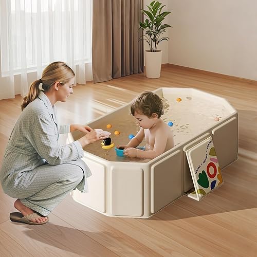 Miniatura 3 de Bañera para niños pequeños para ducha, bañera portátil para bebés, bañera plegable para niños, portátil, lista para viajes y ducha, fácil de