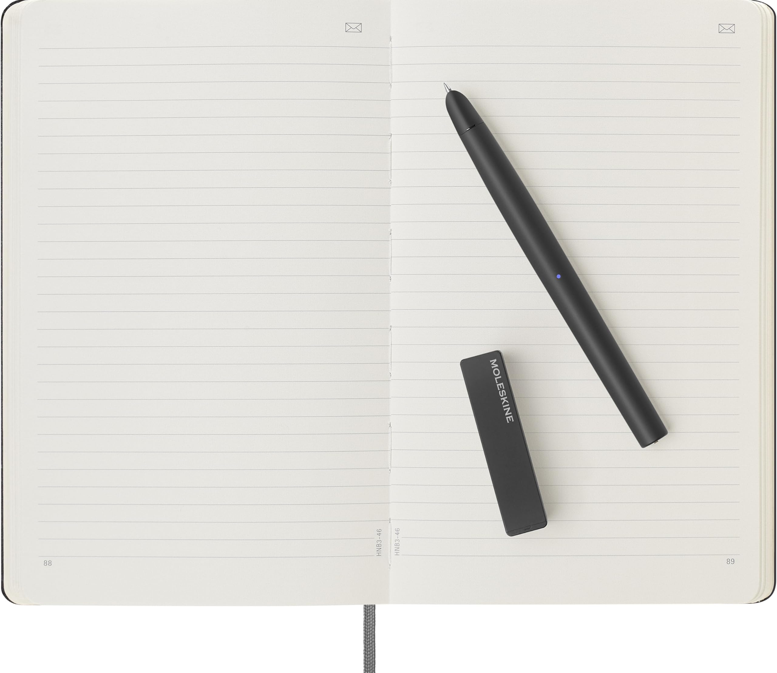 Moleskine Smart Writing Set, Smart Notebook con Smart Pen Inclusa, Taccuino Moleskine Smart, Taccuino Digitale con Pagine a Righe, Nero, Formato Large 13x21 cm