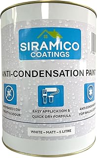 SIRAMICO COATINGS | Anti-Condensation Paint | 5 Litres - Matte White | Thermal Paint Prevents Mould & Fungal Growth up to 10 years