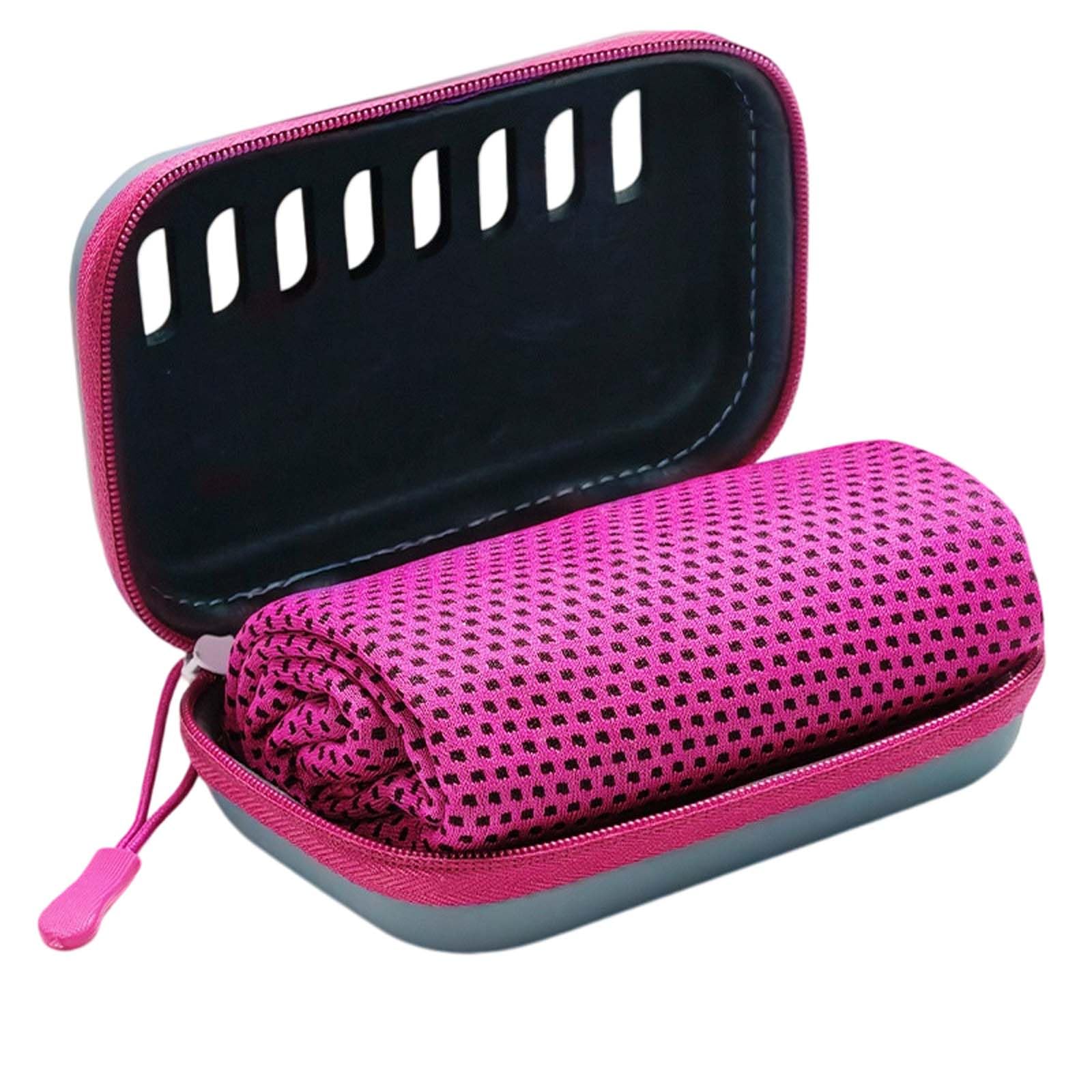 EVA Boxed Cooling Towel, 30x80cm Soft Breathable Quick-Dry Sports Ice-Towel, Compact & Portable Travel Summer Cooling Towel for Sports Gym, Hiking And Yoga for summer sports，Hot Pink