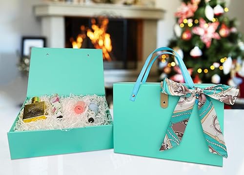 Miniatura 7 de PALITIGO Paquete de 2 cajas de regalo para regalos, 11 x 7.6 x 3.5 pulgadas, caja de regalo grande con tapas, caja de regalo decorativa para caja de