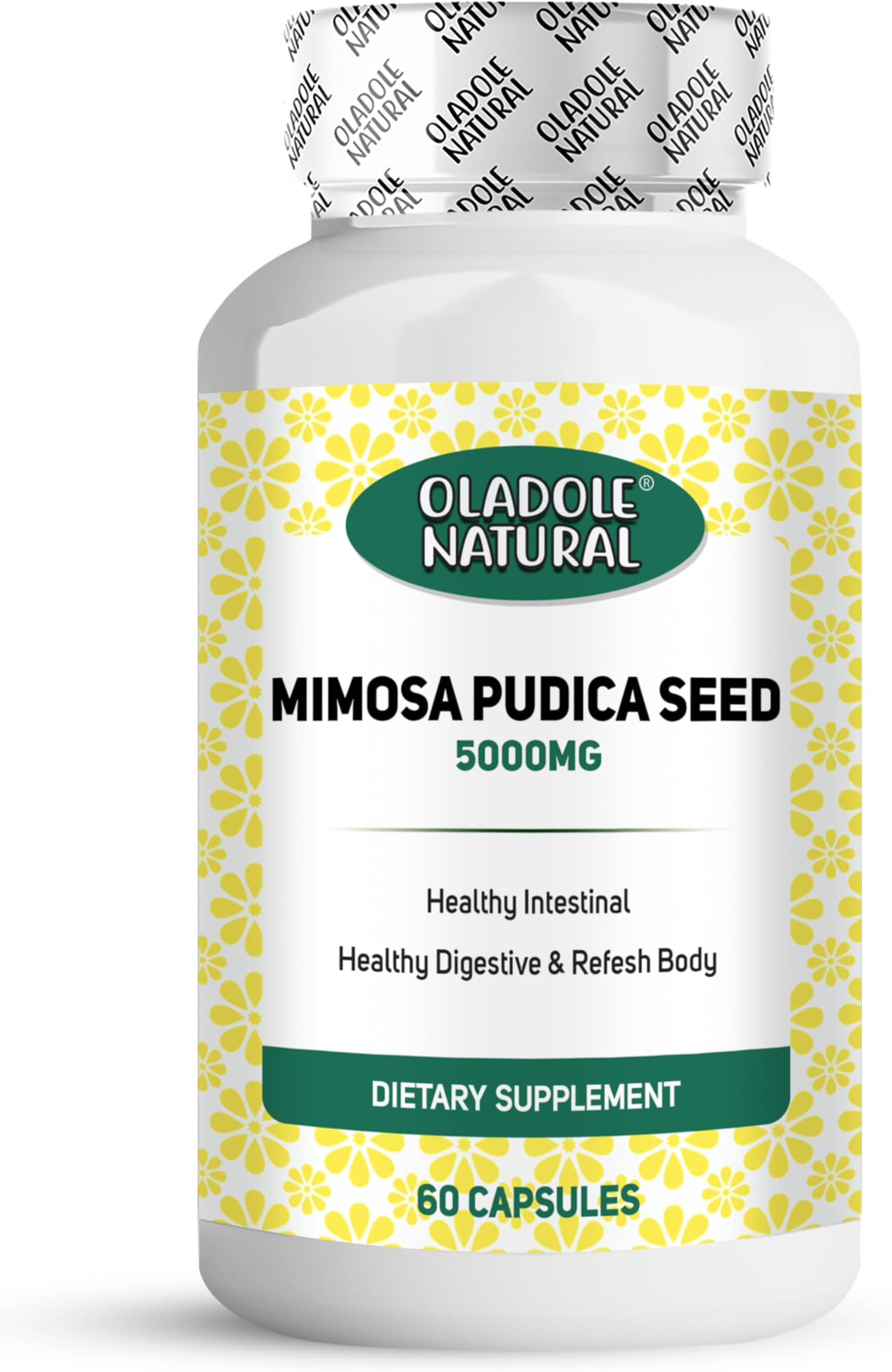 Oladole Natural Mimosa Pudica Seed Capsules - 60 Count (5000Mg) | Support Digestive Health, Toxin Removal, Gut Cleanse | Anti-Parasitic & Immune Booster | Non-GMO, Vegan Natural Detox Supplement