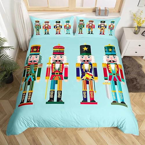 Miniatura 32 de Juego de funda de edredón de gnomos de Papá Noel escandinavos de Navidad, funda de edredón de Papá Noel para niños y niñas, funda de edredón de