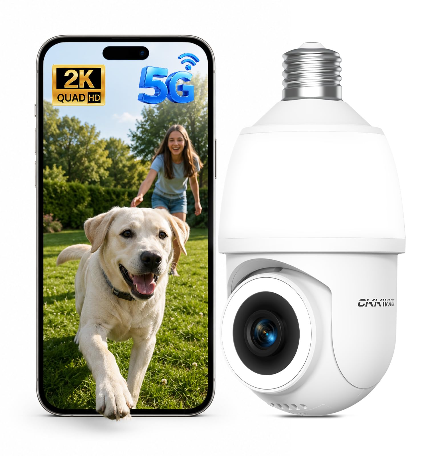CiKiKWXO 2K Light Bulb Security Camera